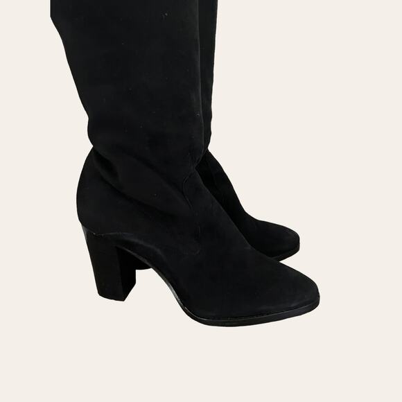 Donald Pliner NEW Joan Suede Thigh High Heel Boots Size 7.5 - Picture 2 of 7